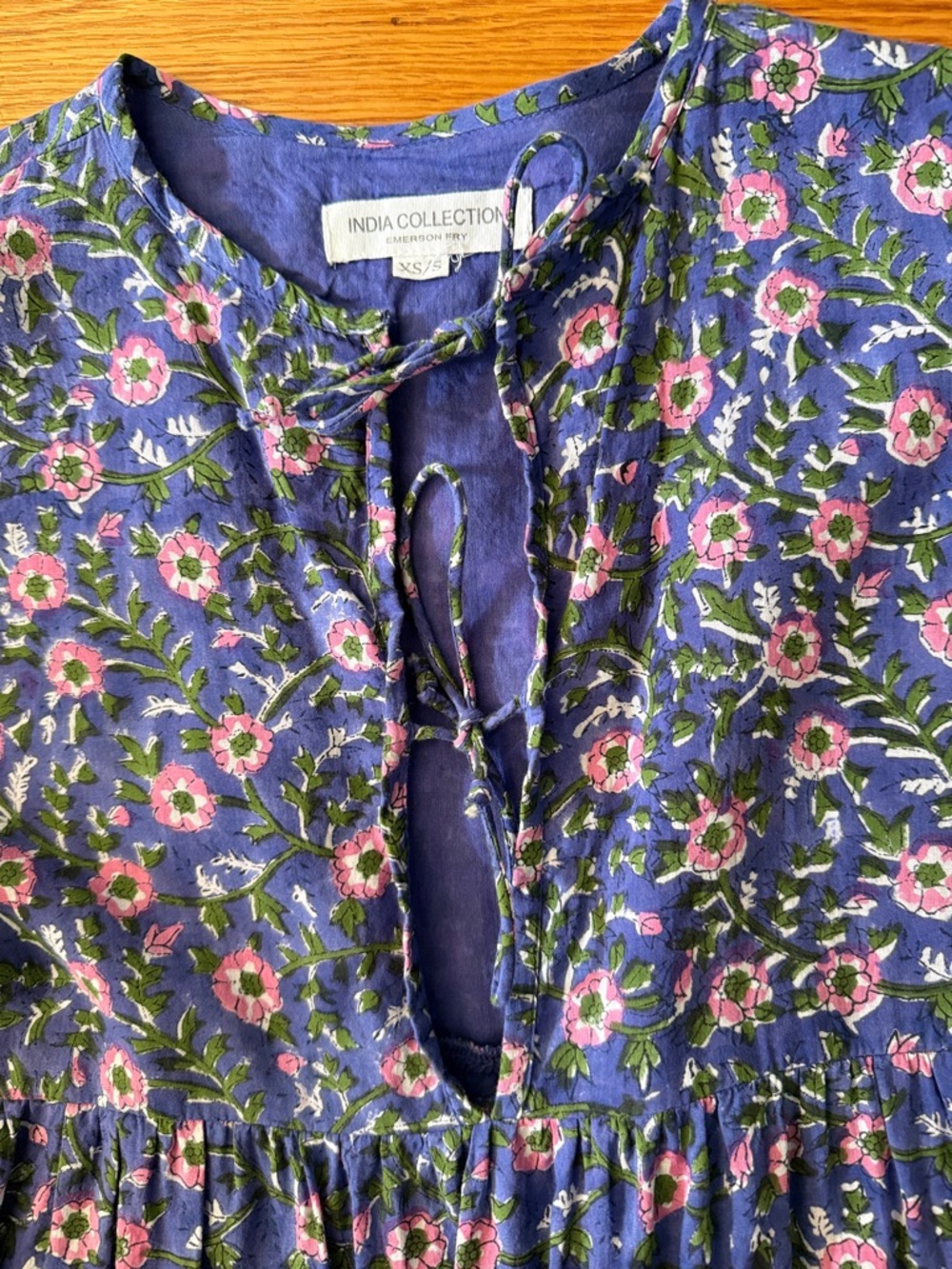 Emerson Fry India Collection Floral Tiered Dress, size XS/S - Picture 3 of 4